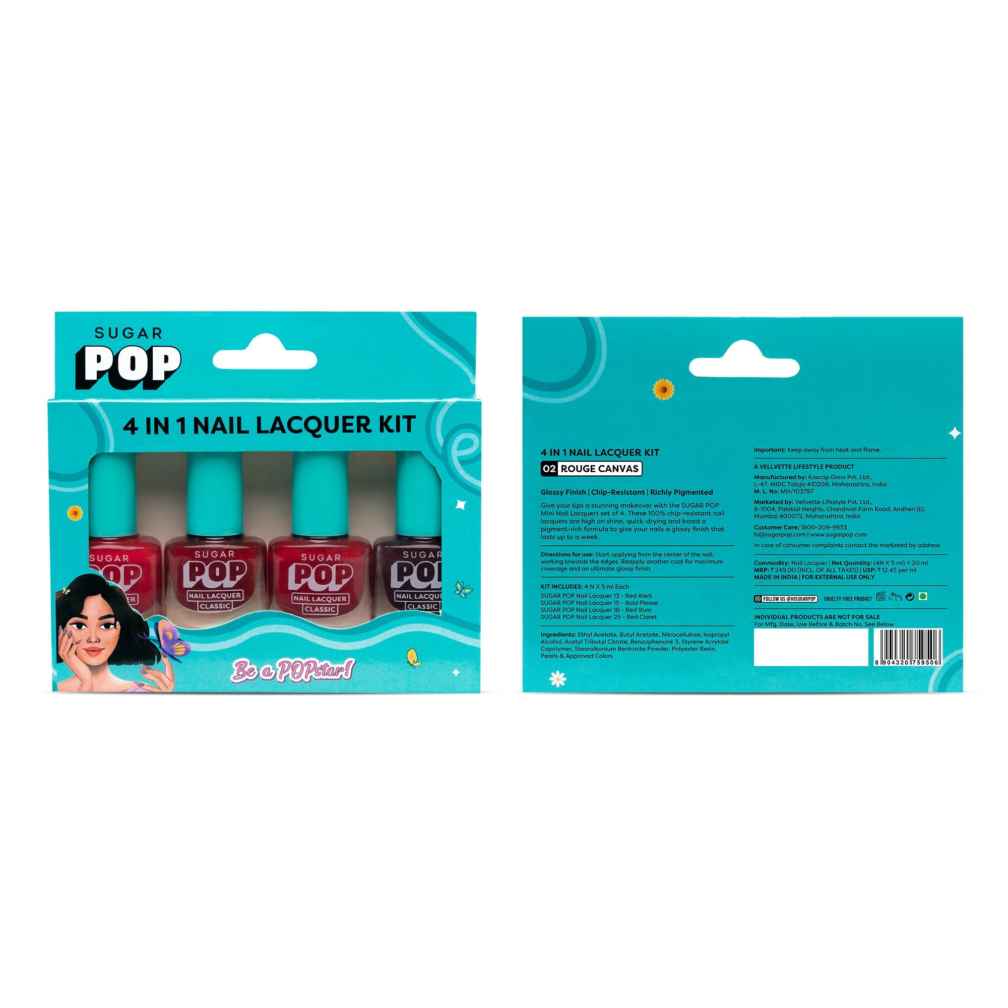 4 in 1 Nail Lacquer Kit - 02 Rouge Canvas