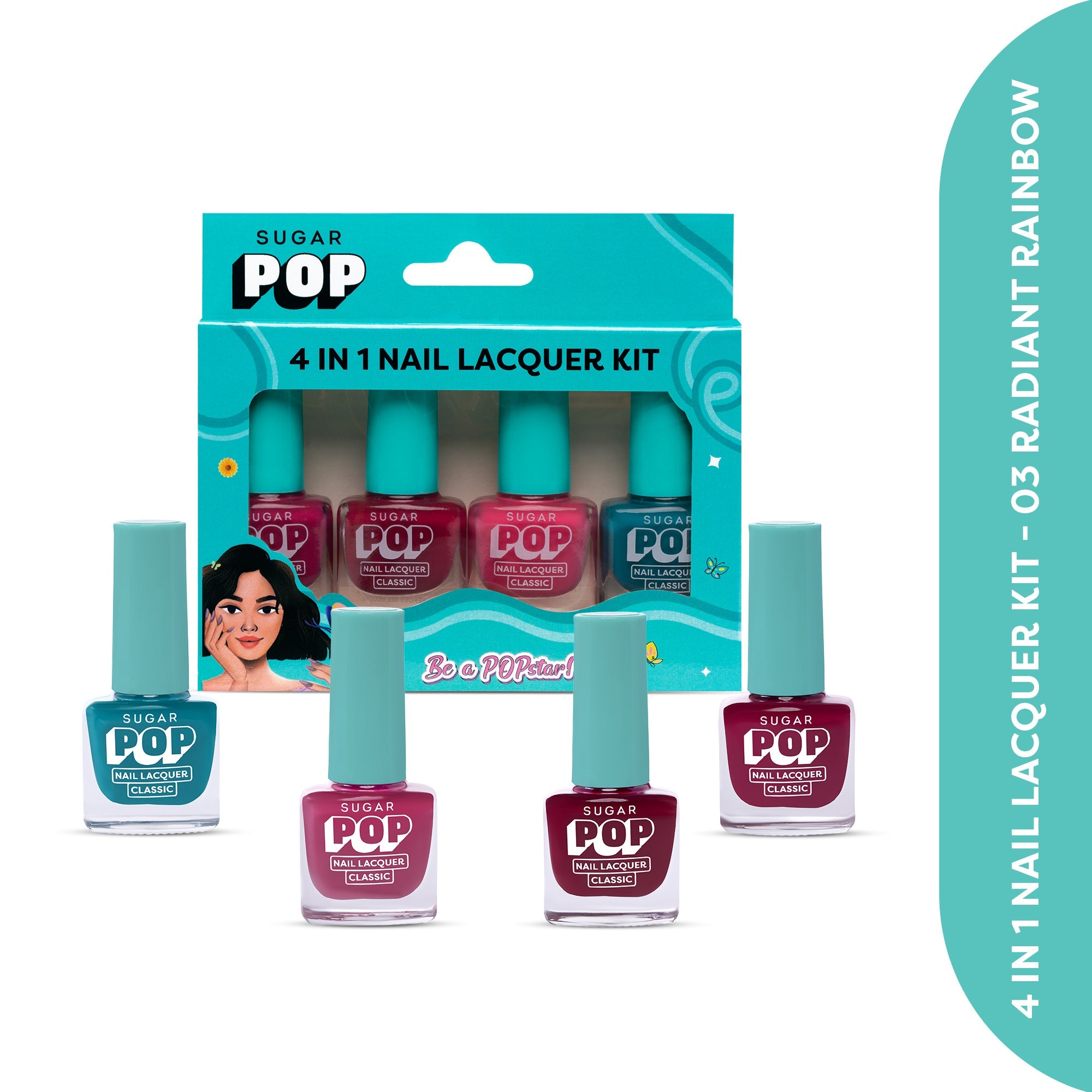 4 in 1 Nail Lacquer Kit - 03 Radiant Rainbow