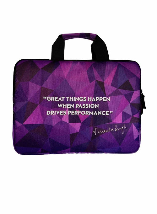 Laptop Bag 15 Inch (Purple/Teal Blue) - Signed By Vineeta Singh