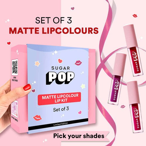 Matte Lipcolour Set of 3 (+free gift box)