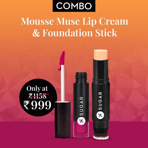 Mousse Muse Lip Cream & Foundation Stick Combo