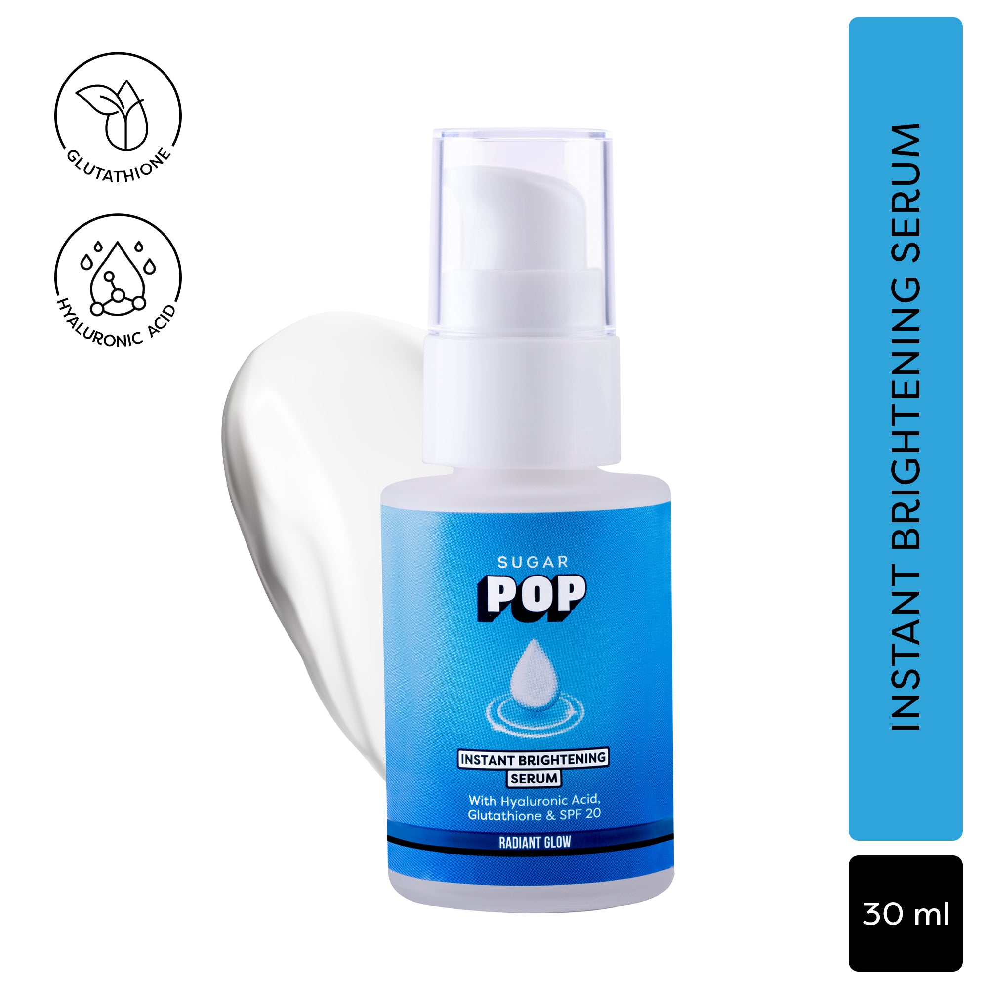 SUGAR POP Instant Brightening Serum with Hyaluronic Acid, Glutathione & SPF 20