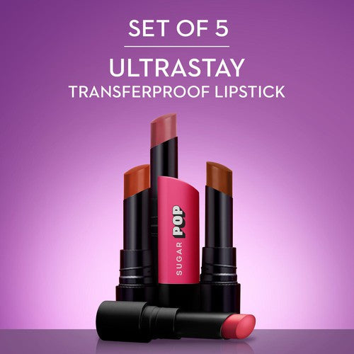 Set of 5 Ultrastay Transferproof Lipstick